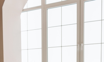 Muntin bars on a clear window