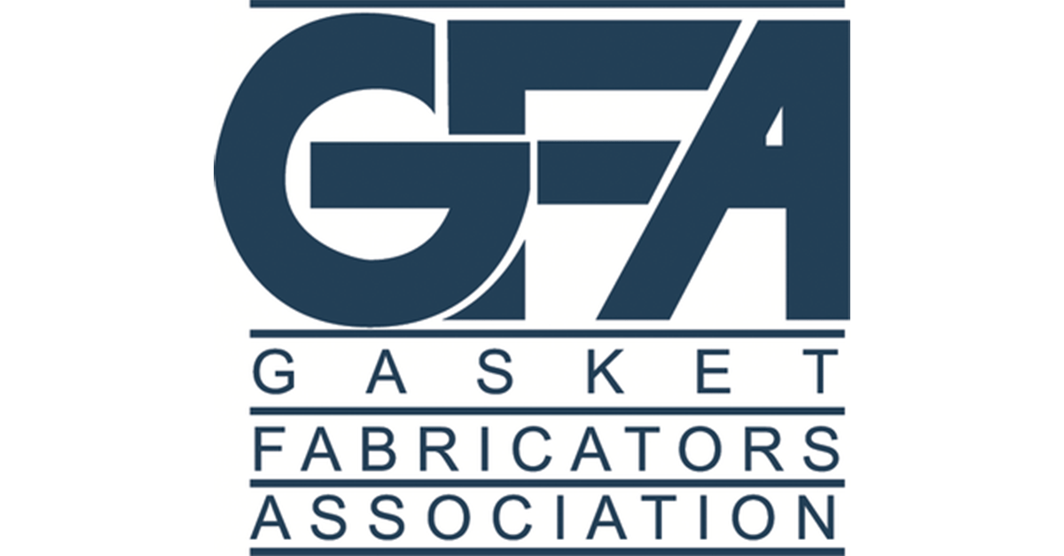 Logo of the Gasket Fabricators Association. Dark blue against a white background. Avery Dennison is a proud member. 