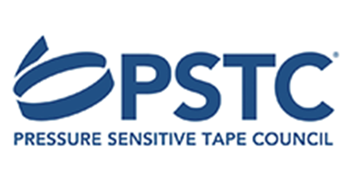 Logo of the Pressure Sensitive Tape Council. Logo is blue against a white background. Avery Dennison is a proud member.