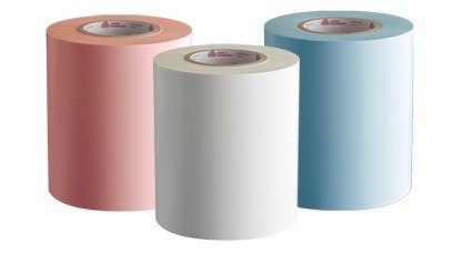 Photo of three rolls of Avery Dennison Fas-Flex flexographic plate mounting tape. This tape is easy to use and reliable.