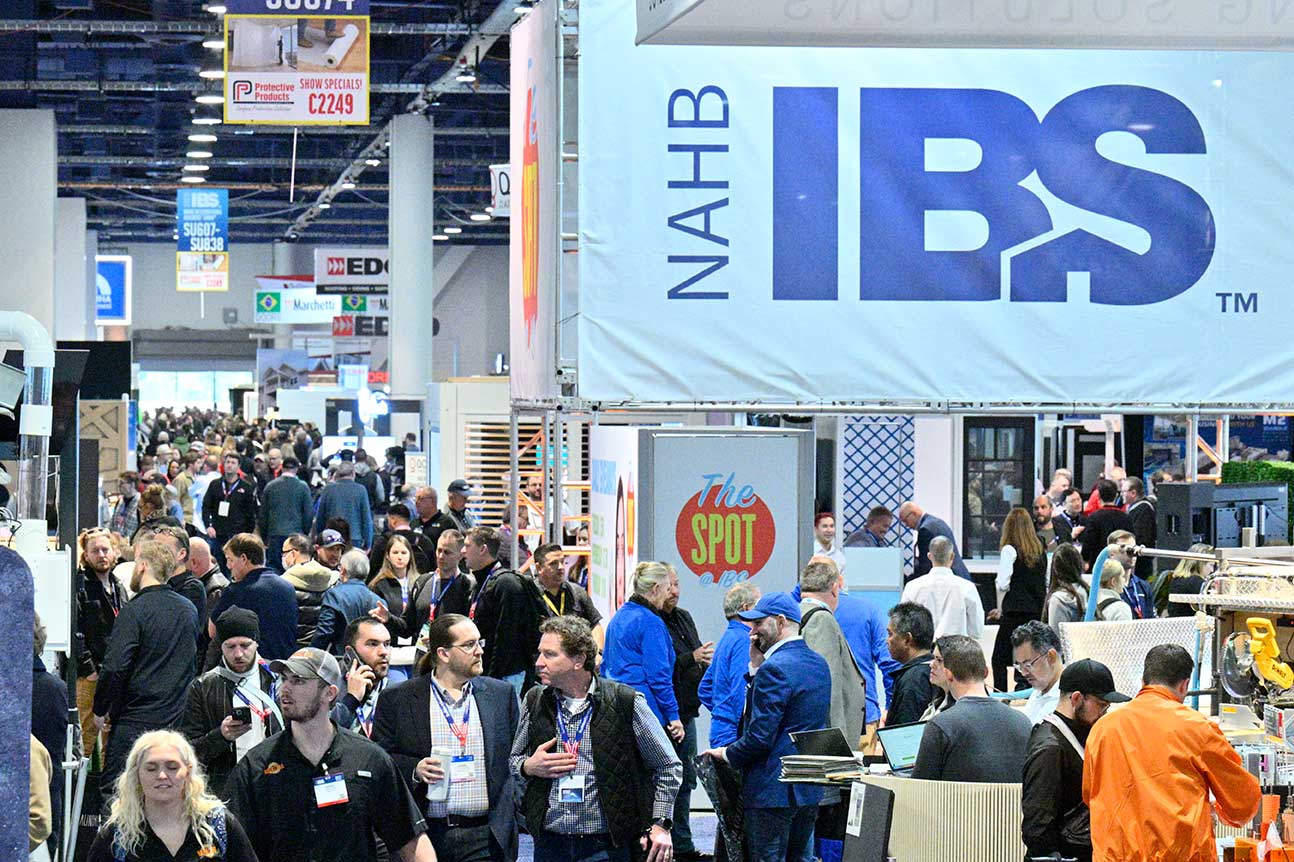 Photo showing a large crowd of people walking the floor of the 2023 International Builders Show in Las Vegas, Nevada.