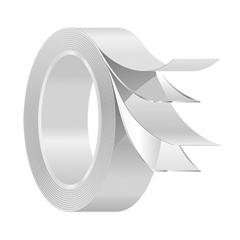 Illustration showing the layers of a double-coated tape with a pressure-sensitive adhesive. FM 2316 is available in this construction.