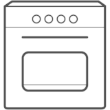 Icon depicting a kitchen range. FT 9302 pressure-sensitive adhesive tape has many applications in the appliance industry.
